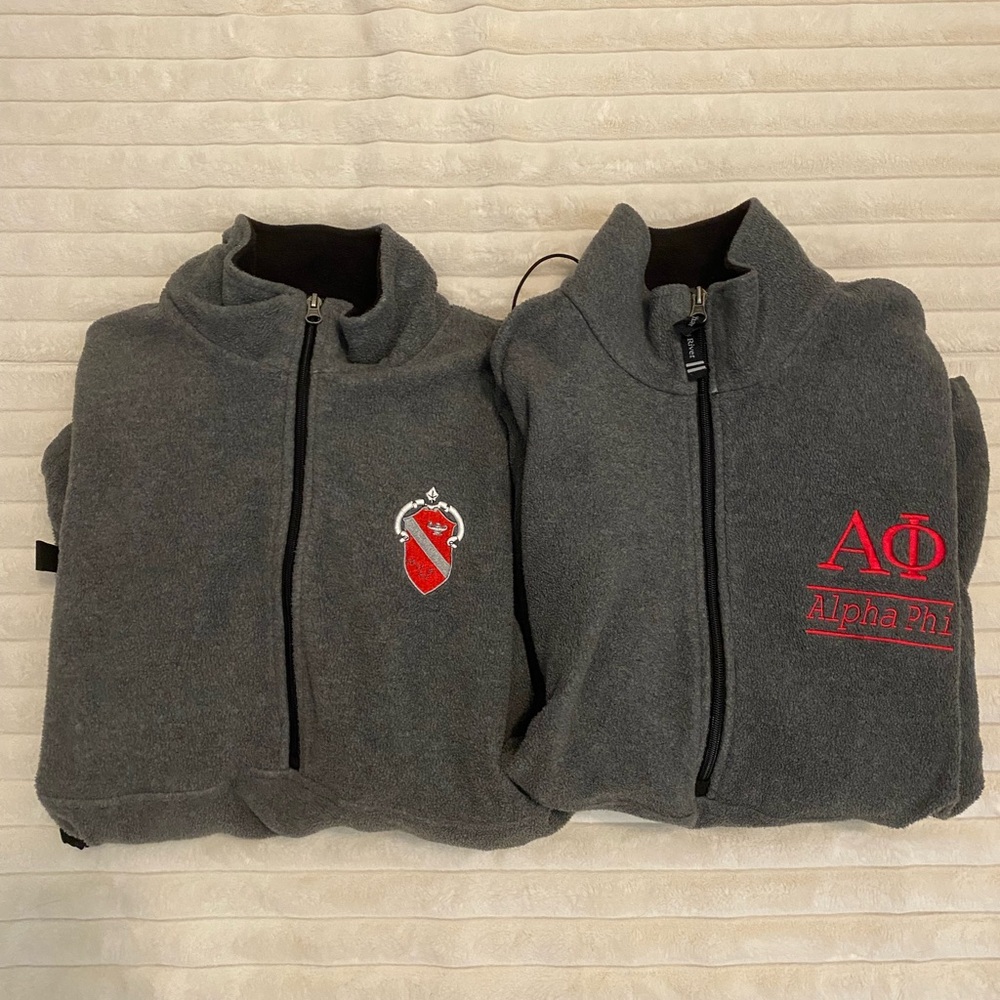 Alpha Phi Sorority Fleece Sweatshirts Set of 2 Size Medium